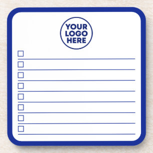 Business Logo Navy Blue To Do List Dry Erase Coaster