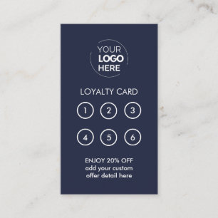 Business Logo Navy Professional Company Loyalty Card