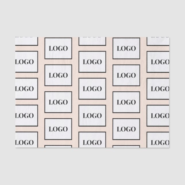 Business Logo Neutral Beige Custom Tissue Paper (Front)
