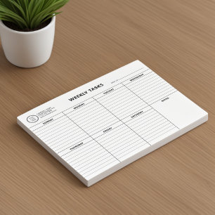 Business Logo Notepad   Weekly Task Organizer