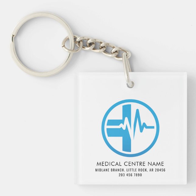Business Logo Nurse Photo Medical Assistant Custom Keychain (Front)