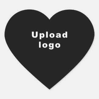 Business Logo on Black Heart Shape Sticker