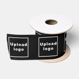 Business Logo on Black Ribbon Satin Ribbon