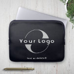 Business logo on Black White, Clean brand Company  Laptop Sleeve<br><div class="desc">Custom logo on minimal clean Laptop sleeve. Add your logo and text.</div>