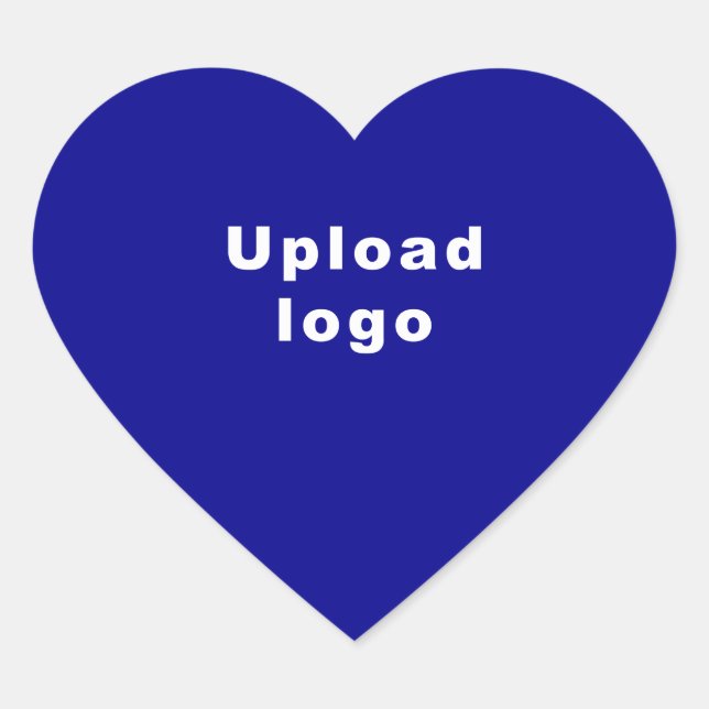 Business Logo on Blue Heart Shape Sticker (Front)