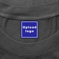 Business Logo on Blue Square Iron On Label