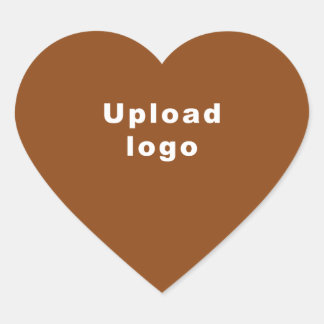 Business Logo on Brown Heart Shape Sticker
