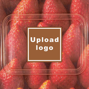 Business Logo on Brown Square Adhesive Label