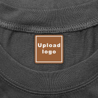 Business Logo on Brown Square Iron On Label