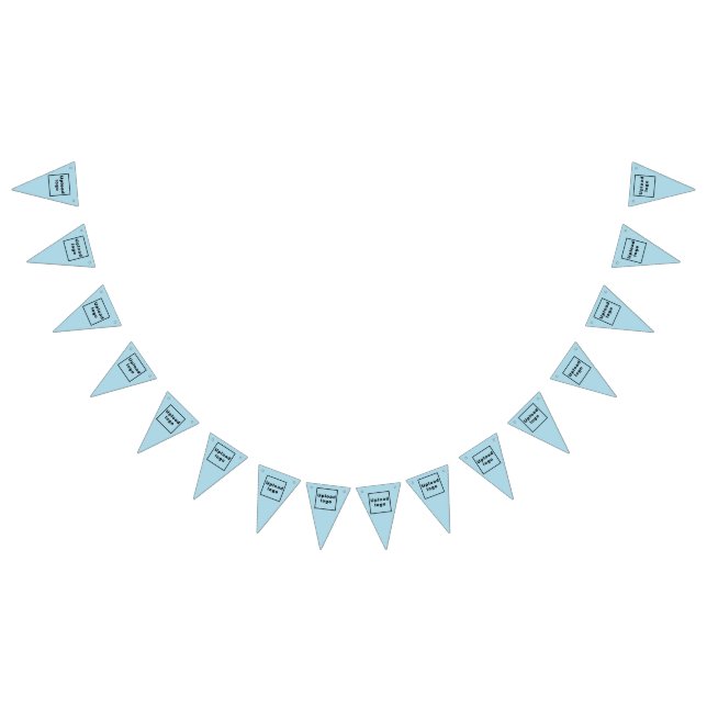 Business Logo on Light Blue Triangle Bunting Flags (All)