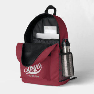 Business logo on Maroon, Company brand Custom Printed Backpack