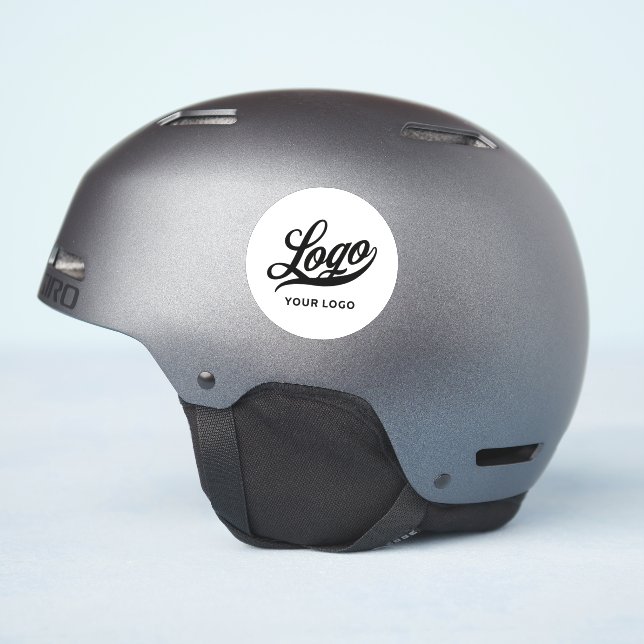 Business Logo on Off White Circle Company Helmet (Helmet Side)