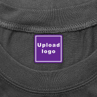Business Logo on Purple Square Iron On Label