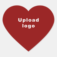 Business Logo on Red Heart Shape Sticker