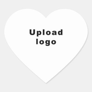 Business Logo on White Heart Shape Sticker
