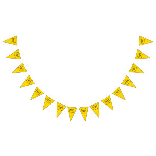 Business Logo on Yellow Triangle Bunting Banner