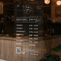 Business Logo Opening Hours QR Code Transparent