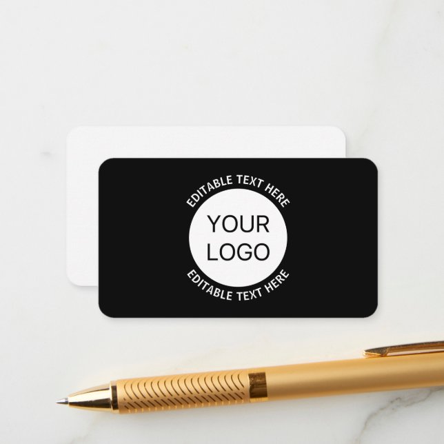 Business Logo or Any Image & Editable Text Enclosure Card (Front/Back In Situ)