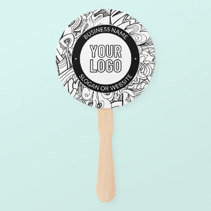 Business Logo or Design & Editable Text Template Hand Fan