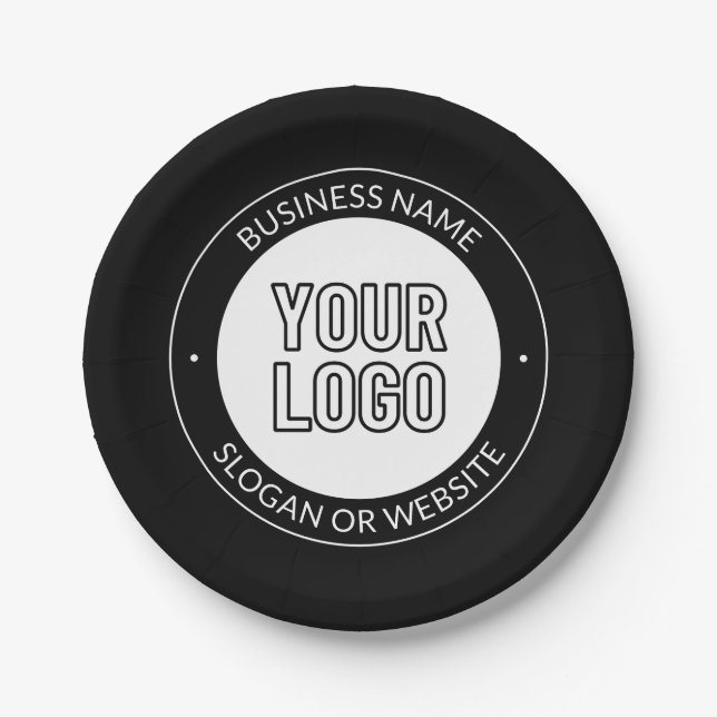 Business Logo or Design & Editable Text Template Paper Plate (Front)