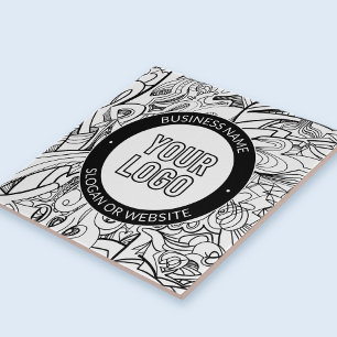 Business Logo or Design & Editable Text Template Tile