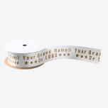 Business logo or gold text Company brand Christma Satin Ribbon<br><div class="desc">Customizable Satin or Grosgrain Business Ribbon. Add your logo OR your brand name or other text/characters. - Some unicode characters you can copy/paste to the text box if you want to: β (Black circle), β
(Star), β± β (Asterisks), β
β (Snowflakes), β (Sparkle), β₯ (Heart), β (Chess queen), βΌ (Sun...</div>