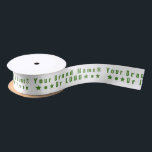 Business logo or green text Company brand minimal Satin Ribbon<br><div class="desc">Customizable Satin or Grosgrain Business Ribbon. Add your logo OR your brand name or other text/characters. - Some unicode characters you can copy/paste to the text box if you want to: β (Black circle), β
(Star), β± β (Asterisks), β
β (Snowflakes), β (Sparkle), β₯ (Heart), β (Chess queen), βΌ (Sun...</div>