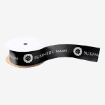 Business Logo or Icon   Name Company brand Simple Satin Ribbon<br><div class="desc">Customizable Satin or Grosgrain Business Ribbon. Add your logo or icon and text.</div>