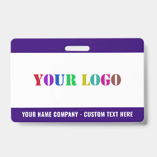 Business Logo or Photo Custom Text Badge Template
