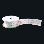 Business logo or pink text Company brand minimal Satin Ribbon<br><div class="desc">Customizable Satin or Grosgrain Business Ribbon. Add your logo OR your brand name or other text/characters. - Some unicode characters you can copy/paste to the text box if you want to: ● (Black circle), ★ (Star), ✱ ❃ (Asterisks), ❅ ❆ (Snowflakes), ❈ (Sparkle), ♥ (Heart), ♛ (Chess queen), ☼ (Sun...</div>