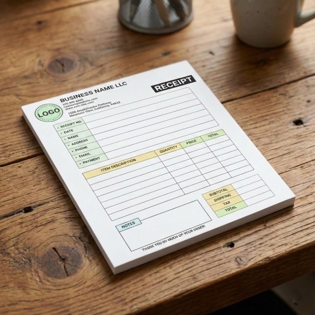 Business Logo Pad | Payment Sales Invoice Receipt (invoice Receipt Book With Logo Custom)