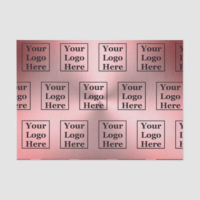 Business Logo Pattern Pink Brushed Metal Look  Tissue Paper (Front)