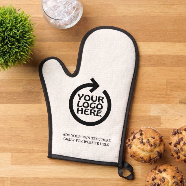 Business Logo Personalized Oven Mitt (Top down)