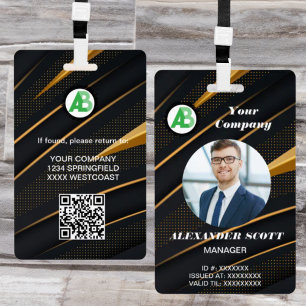  Business  Logo Personnel staff employee  qr Code Badge