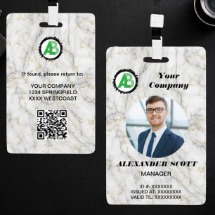  Business  Logo Personnel staff employee  qr Code Badge