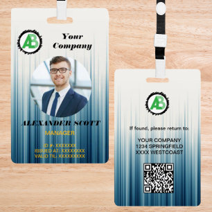  Business  Logo Personnel staff employee  qr Code Badge