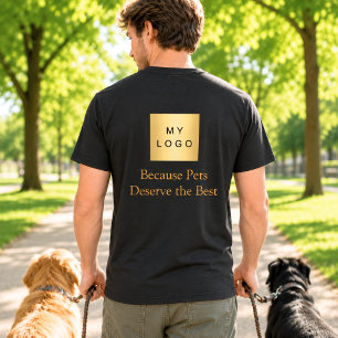 Business Logo Pet Dog Walker Staff Workwear  T-Shirt