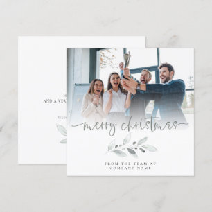 Business Logo Photo Company Merry Christmas Holiday Card