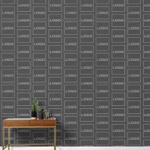 Business Logo Photo, Dark Grey Staggered Pattern Wallpaper