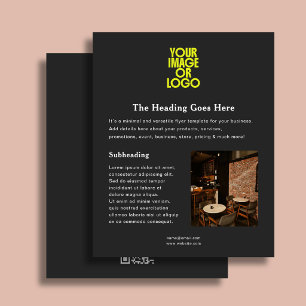 Business Logo Photo Elegant QR Code Black Flyer