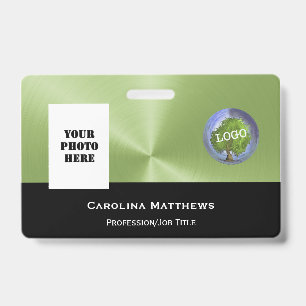 Business Logo Photo Green Black Badge