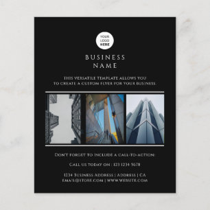 Business Logo Photo Minimalist Promotional Black Flyer