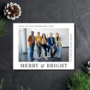 Business Logo Photo QR Code Corporate Christmas Holiday Postcard