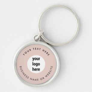 Business Logo Pink Minimalist Business  Keychain