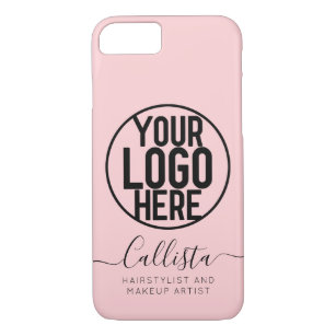 Business Logo Pink Solid Colour Name Title Case-Mate iPhone Case