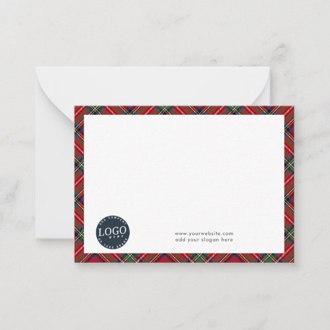 Business Logo Plaid Employees Tartan Card (Front)