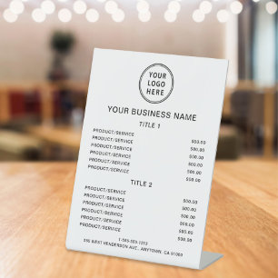 Business Logo Price List Pedestal Sign