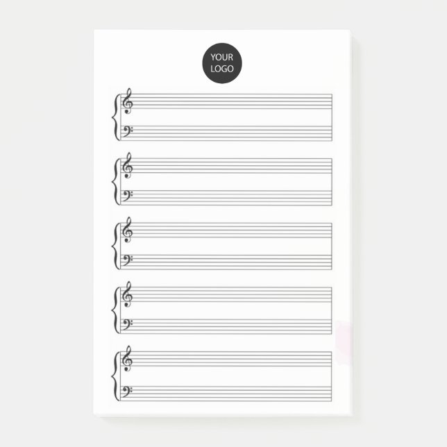 Business Logo | Professional Blank Sheet Music Not Post-it Notes (Front)