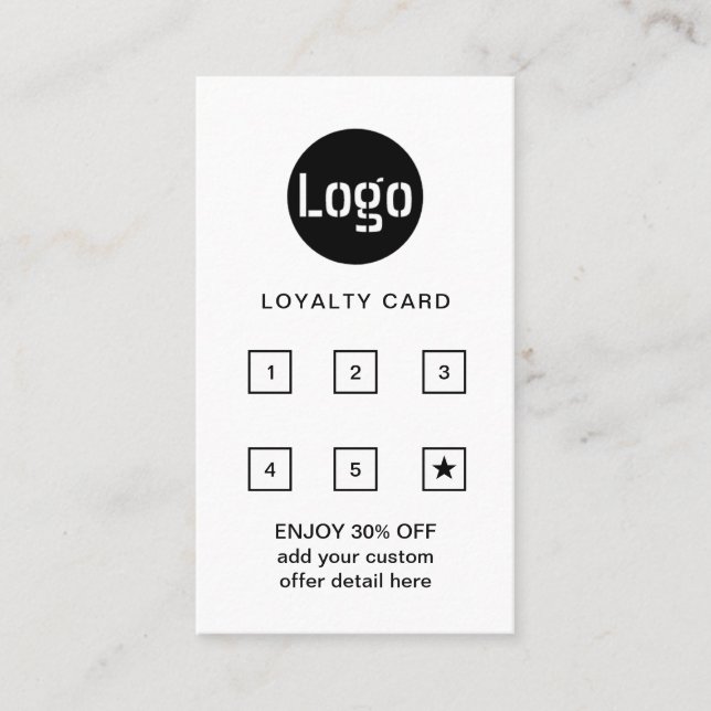  Business Logo | Professional Company Punch  Loyalty Card (Front)