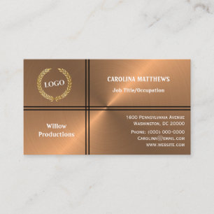 Business Logo Professional Minimalist Copper Card